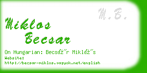 miklos becsar business card